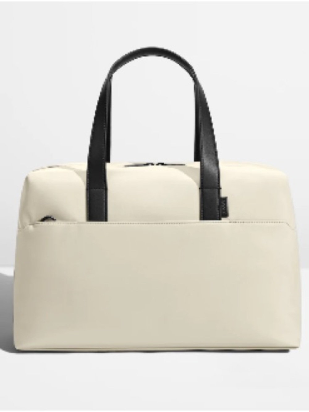 Away Cream Travel Duffel with Black Leather Handles - Picture 1 of 10